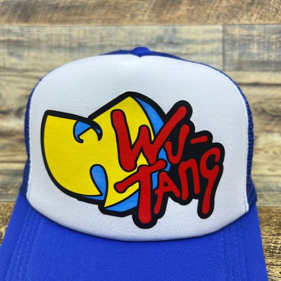 Wu Tang Clan Mens Trucker Hat Blue Snapback 90s Hip Hop Rap Ol Dirty Bastard Cap - Picture 3 of 7